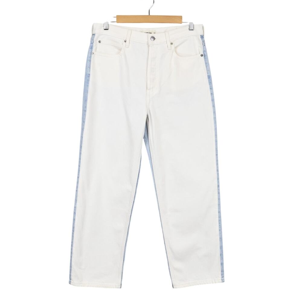 Everlane Hidden Button Fly Two Tone Rigid Straight Leg Denim Jean 30R NWOT